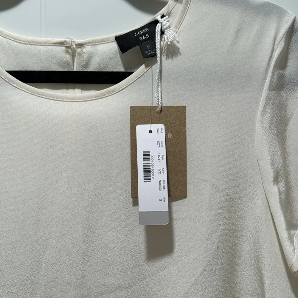 NWT J Crew Silk Ivory Blouse - Picture 3 of 4